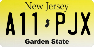 NJ license plate A11PJX