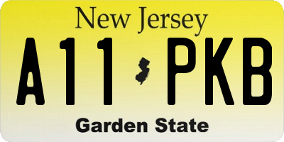 NJ license plate A11PKB