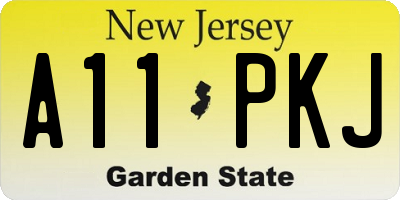 NJ license plate A11PKJ