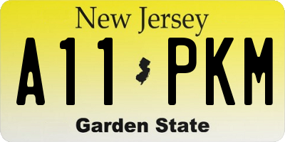 NJ license plate A11PKM