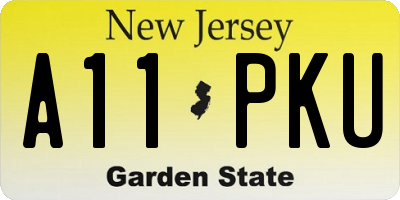 NJ license plate A11PKU