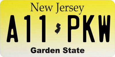 NJ license plate A11PKW