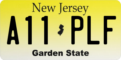 NJ license plate A11PLF