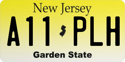 NJ license plate A11PLH