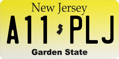 NJ license plate A11PLJ