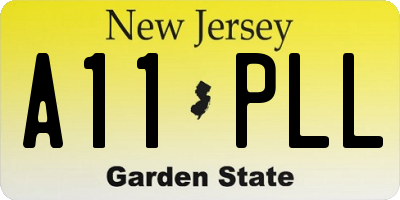 NJ license plate A11PLL