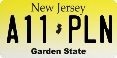 NJ license plate A11PLN
