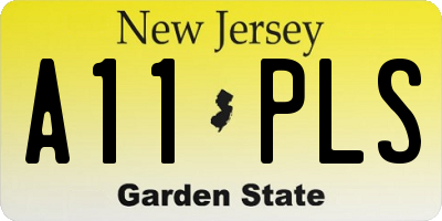NJ license plate A11PLS