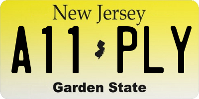 NJ license plate A11PLY