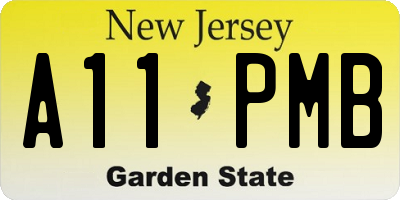 NJ license plate A11PMB