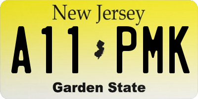 NJ license plate A11PMK
