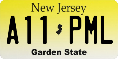 NJ license plate A11PML