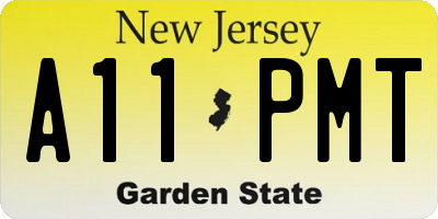 NJ license plate A11PMT