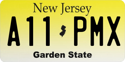 NJ license plate A11PMX