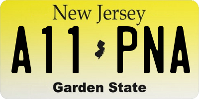 NJ license plate A11PNA