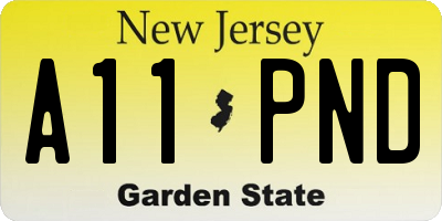 NJ license plate A11PND