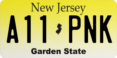 NJ license plate A11PNK