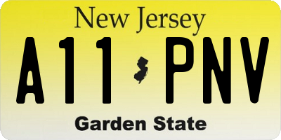 NJ license plate A11PNV