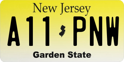 NJ license plate A11PNW