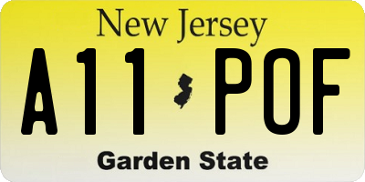NJ license plate A11POF