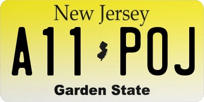 NJ license plate A11POJ