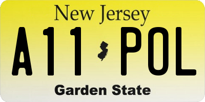 NJ license plate A11POL