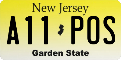 NJ license plate A11POS