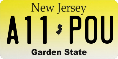 NJ license plate A11POU
