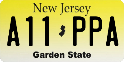 NJ license plate A11PPA