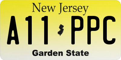 NJ license plate A11PPC