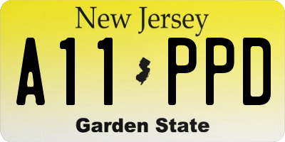 NJ license plate A11PPD