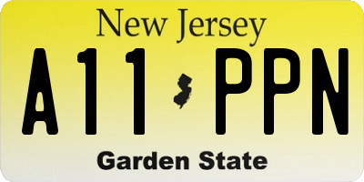 NJ license plate A11PPN