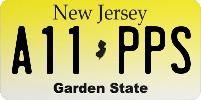 NJ license plate A11PPS
