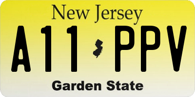 NJ license plate A11PPV