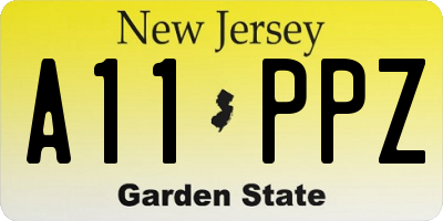 NJ license plate A11PPZ
