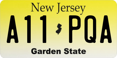 NJ license plate A11PQA