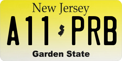 NJ license plate A11PRB