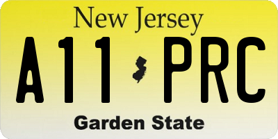 NJ license plate A11PRC