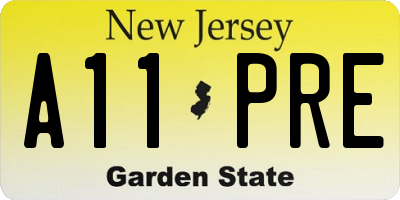NJ license plate A11PRE