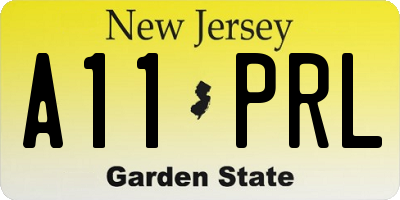 NJ license plate A11PRL