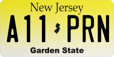 NJ license plate A11PRN