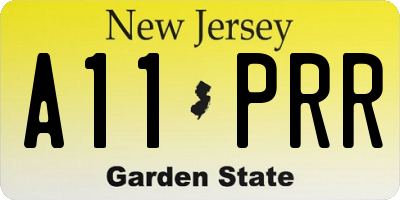 NJ license plate A11PRR