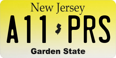 NJ license plate A11PRS