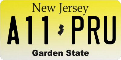 NJ license plate A11PRU