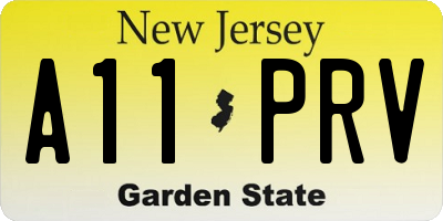 NJ license plate A11PRV