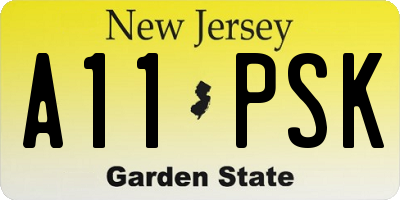 NJ license plate A11PSK