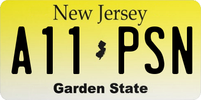 NJ license plate A11PSN
