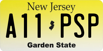 NJ license plate A11PSP