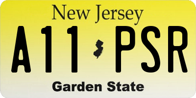 NJ license plate A11PSR