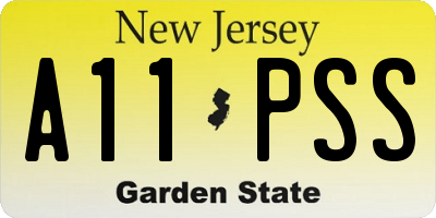 NJ license plate A11PSS